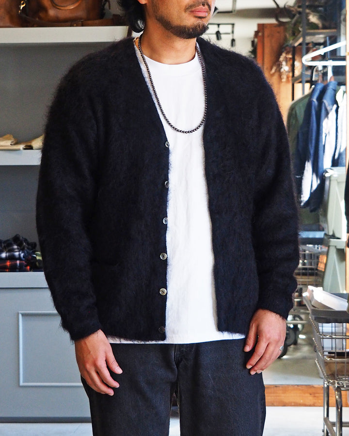 A.R.P.® Authentic Reproduction Products® モヘアカーディガン Premium Classic Mohair Cardigan W/Pocket "Abstract Black"