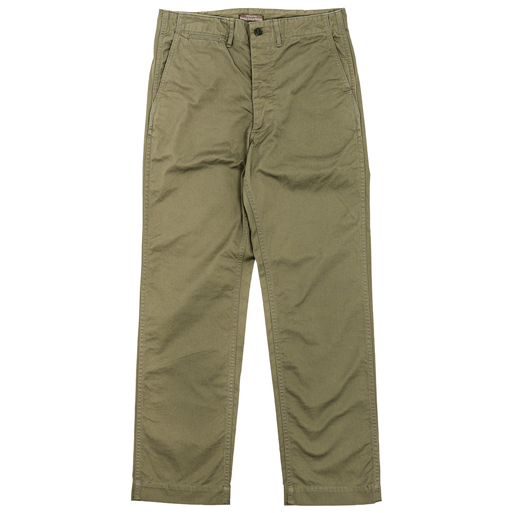 WORKERS ワーカーズ Officer Trousers, Regular Fit, 8 oz Hunter Green Chino