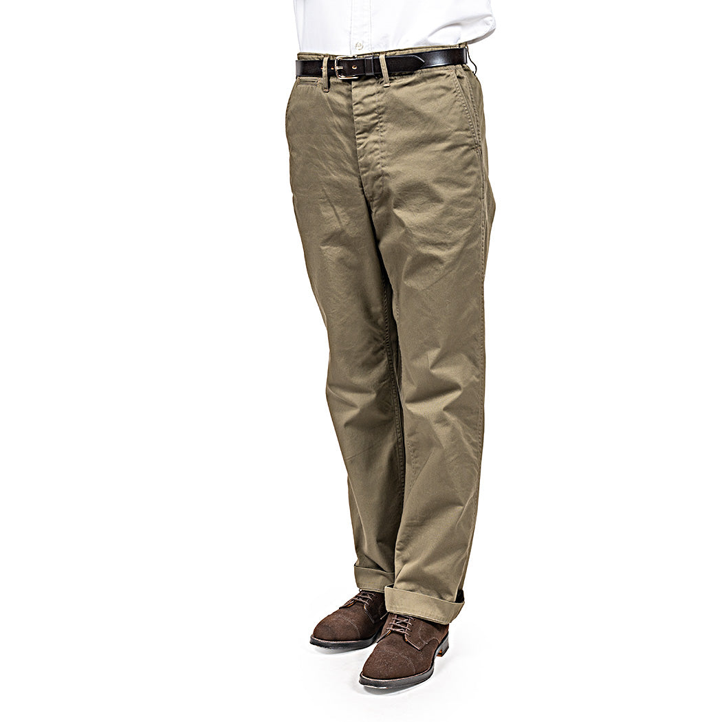 WORKERS ワーカーズ Officer Trousers, Regular Fit, 8 oz Hunter Green Chino