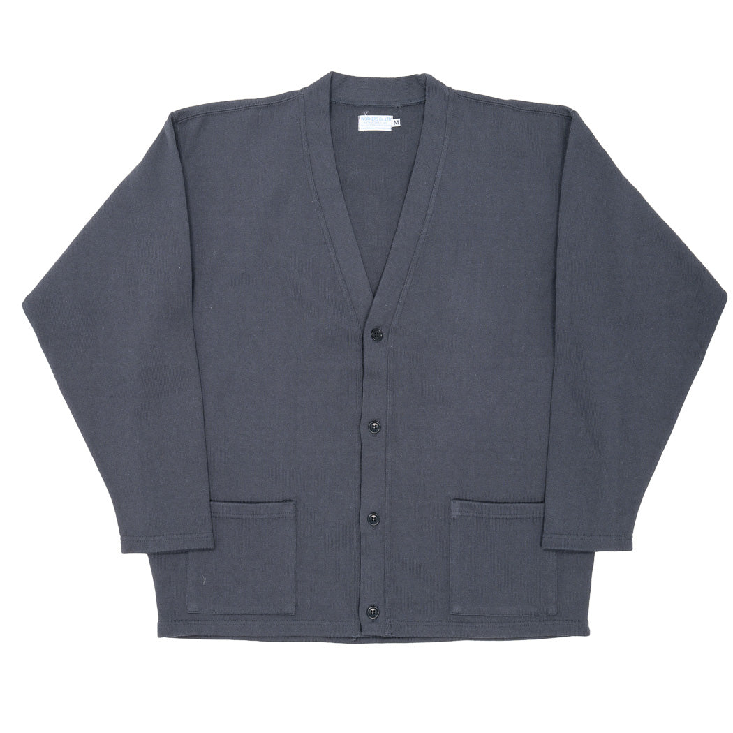 WORKERS ワーカーズ Cotton Relax Cardigan, Fade Black