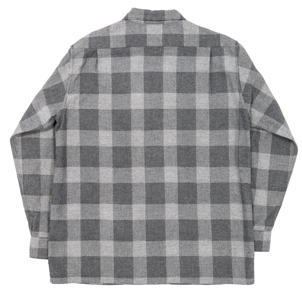 WORKERS ワーカーズ Open Collar Shirt, Cotton Wool Flannel, Check