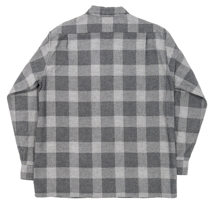 WORKERS ワーカーズ Open Collar Shirt, Cotton Wool Flannel, Check