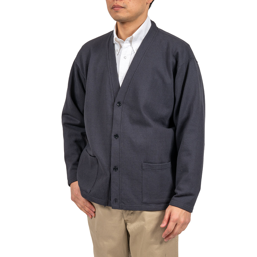 WORKERS ワーカーズ Cotton Relax Cardigan, Fade Black