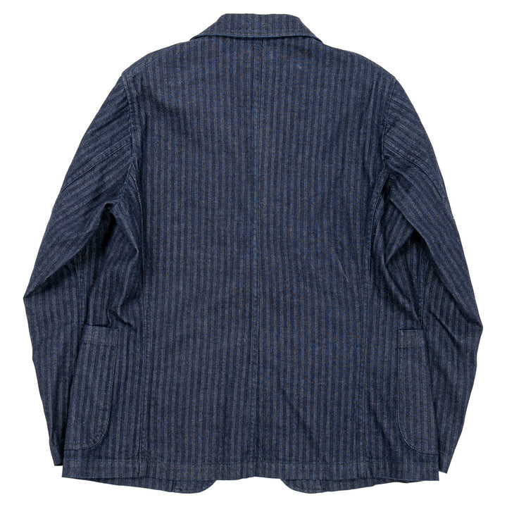WORKERS ワーカーズ Lounge Jacket, Indigo Herringbone