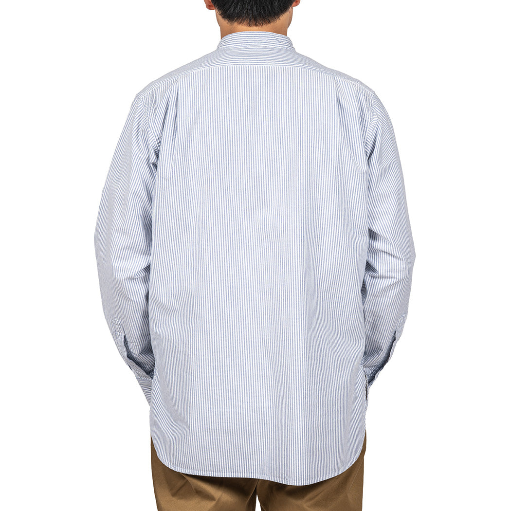 WORKERS ワーカーズ Band Collar Shirt, Supima OX, Stripe