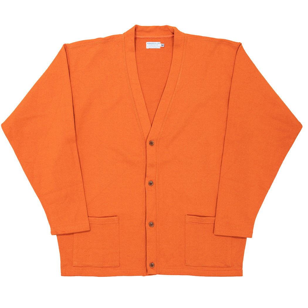 WORKERS ワーカーズ Cotton Relax Cardigan, Orange