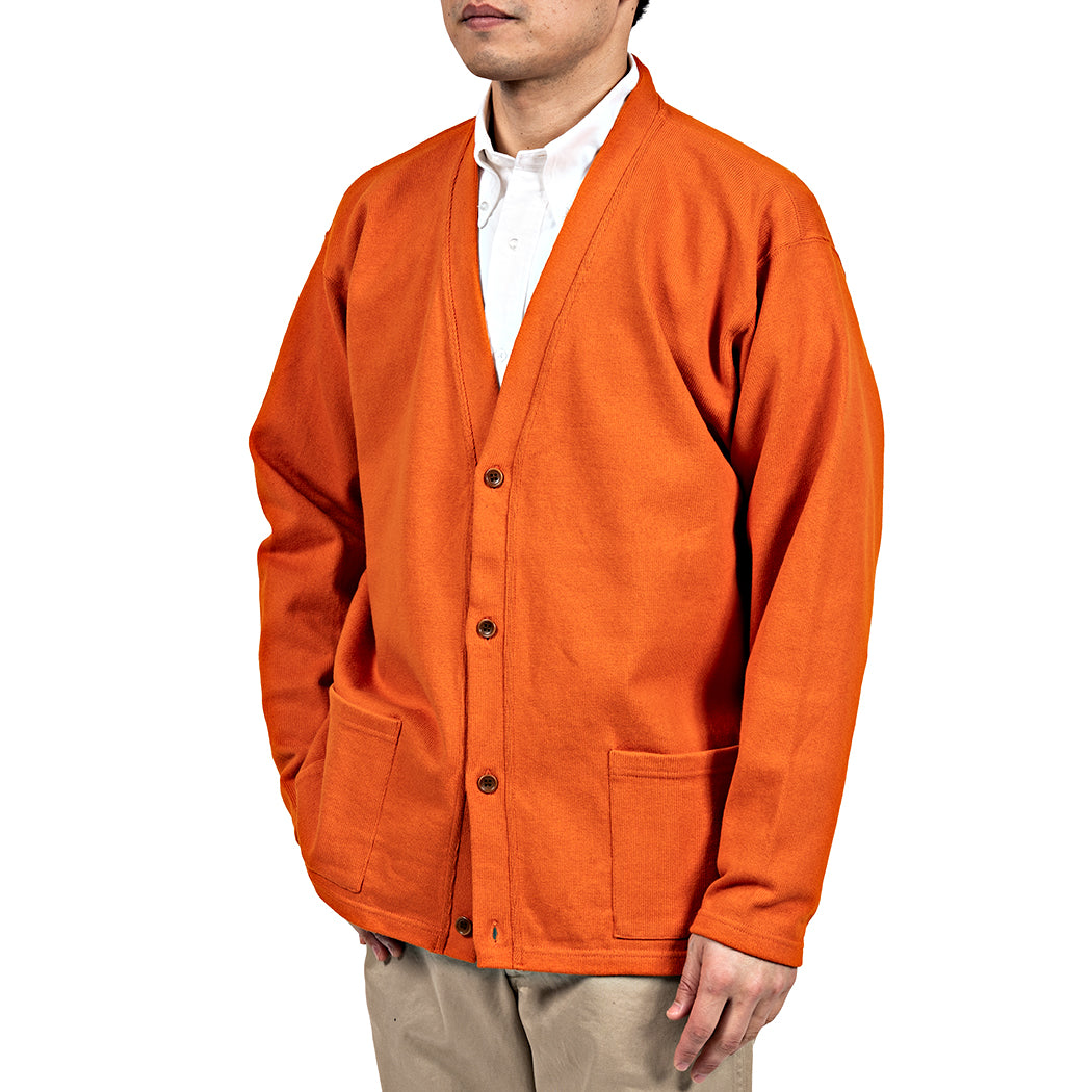 WORKERS ワーカーズ Cotton Relax Cardigan, Orange