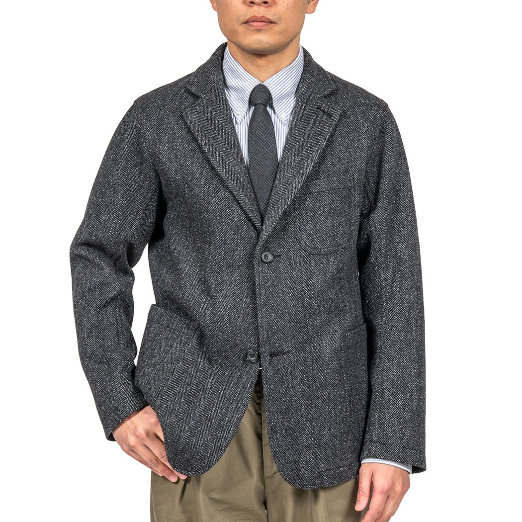 WORKERS ワーカーズ Lounge Jacket, Twisted Herringbone Tweed