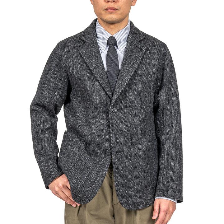 WORKERS ワーカーズ Lounge Jacket, Twisted Herringbone Tweed