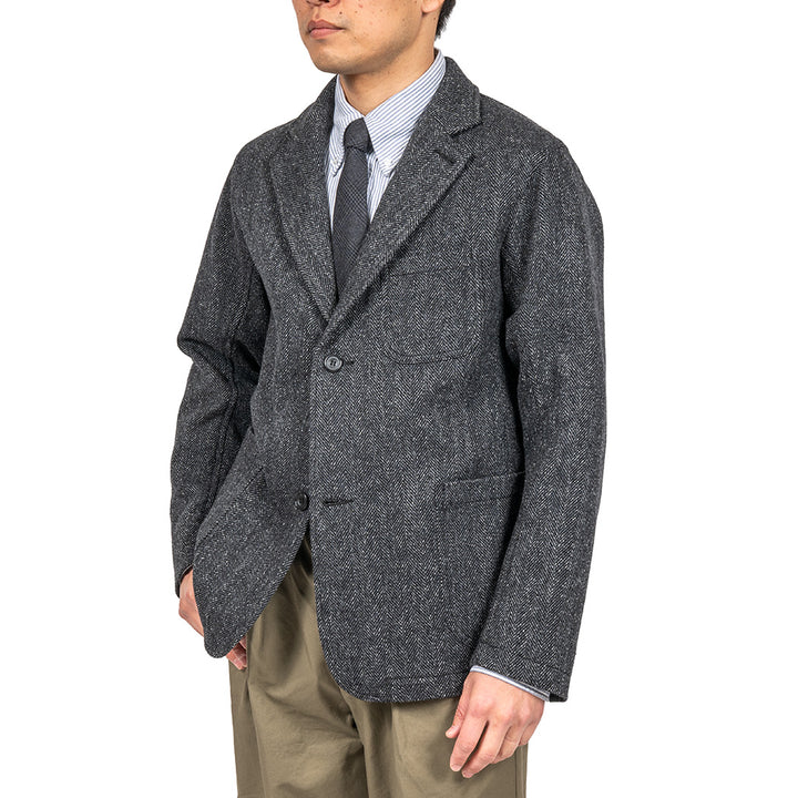 WORKERS ワーカーズ Lounge Jacket, Twisted Herringbone Tweed