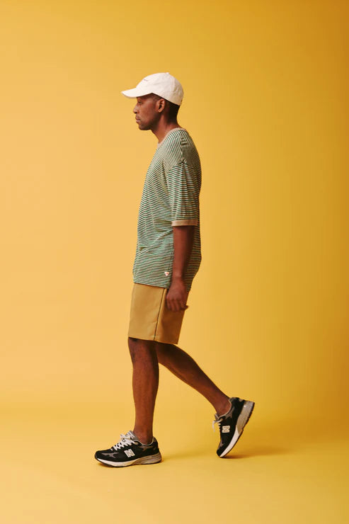 melple Seaview Linen Ringer S/S Green